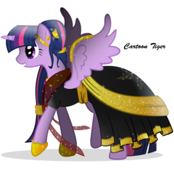 Size: 2200x2200 | Tagged: safe, artist:cartoontiger, twilight sparkle, alicorn, pony, g4, clothes, dress, female, mare, simple background, solo, transparent background, twilight sparkle (alicorn)
