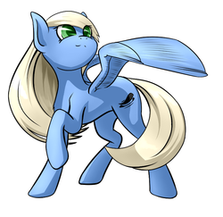 Size: 715x694 | Tagged: safe, artist:northernsprint, oc, oc only, oc:tailwind, pegasus, pony, fallout equestria, fallout equestria: frozen skies, cute, female, mare, simple background, solo, spread wings, standing, white background, wings