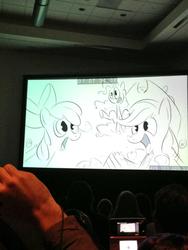 Size: 768x1024 | Tagged: safe, apple bloom, applejack, pinkie pie, g4, pinkie apple pie, season 4, animatic, apples to the core, comic con, story reel