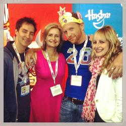 Size: 640x640 | Tagged: safe, human, andrea libman, cathy weseluck, daniel ingram, irl, irl human, mike vogel, photo, sdcc 2013
