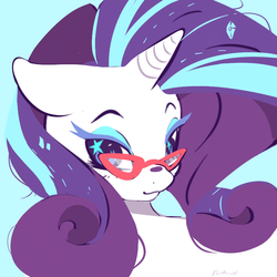 Size: 800x800 | Tagged: safe, artist:clockworkquartet, rarity, g4, female, glasses, solo