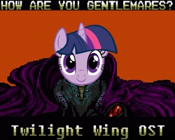 Size: 575x459 | Tagged: safe, twilight sparkle, cat, pony, unicorn, g4, album cover, all your base are belong to us, horn, twilight wing, youtube link, zero wing