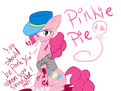 Size: 1600x1200 | Tagged: safe, artist:voidless-rogue, pinkie pie, g4, cigarette, female, gangsta, hat, smoking, solo