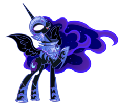 Size: 1200x988 | Tagged: safe, artist:pixelkitties, nightmare moon, g4, armor, female, simple background, solo, transparent background