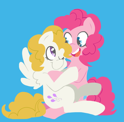 Size: 791x779 | Tagged: safe, artist:coggler, pinkie pie, surprise, g4, hug