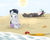 Size: 5000x4000 | Tagged: safe, artist:kryptchild, derpy hooves, rumble, thunderlane, crab, pegasus, pony, g4, assisted exposure, beach, brothers, bucket, butt, clothes, clothing theft, magazine, plot, sandcastle, swimsuit, swimsuit theft