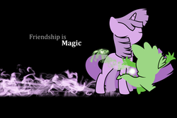 Size: 1920x1280 | Tagged: safe, artist:skeptic-mousey, spike, twilight sparkle, g4, dust: an elysian tail, style emulation