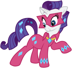 Size: 6000x5663 | Tagged: safe, artist:masem, radiance, rarity, g4, season 4, absurd resolution, clothes, costume, female, power ponies, simple background, solo, speculation, superhero, transparent background, vector