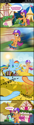 Size: 1424x5231 | Tagged: safe, artist:wildtiel, lyra heartstrings, rainbow dash, scootaloo, g4, bits, comic, helmet, scooter