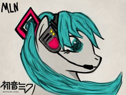 Size: 1024x768 | Tagged: safe, artist:mylittleninja, pony, hatsune miku, ponified, solo, vocaloid