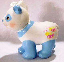 Size: 439x426 | Tagged: safe, baby nectar, panda, g1, blushing, irl, photo, pony friends, toy