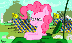 Size: 1600x960 | Tagged: safe, artist:seika, pinkie pie, g4, army, byzantines, phalanxes, roman, tank (vehicle)