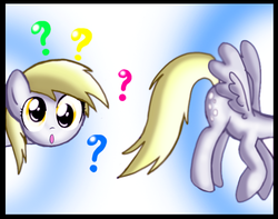 Size: 661x522 | Tagged: safe, derpy hooves, pegasus, pony, g4, female, mare, paradox, solo, wrap around