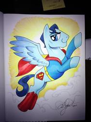 Size: 768x1024 | Tagged: safe, artist:andy price, pony, male, ponified, solo, superman, traditional art