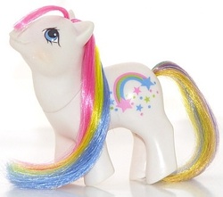 Size: 367x324 | Tagged: safe, baby starbow, earth pony, pony, g1, irl, photo, solo, tail, toy