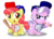 Size: 1024x740 | Tagged: safe, artist:aleximusprime, apple bloom, diamond tiara, earth pony, pony, g4, baseball, baseball bat, baseball cap, boston red sox, duo, duo female, female, filly, foal, hat, mlb, new york yankees, simple background, transparent background