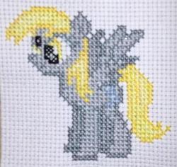 Size: 550x519 | Tagged: safe, artist:sedde, derpy hooves, pegasus, pony, g4, cross stitch, embroidery, female, mare, solo