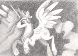 Size: 2274x1632 | Tagged: safe, artist:judymurphy, princess celestia, g4, female, solo, traditional art