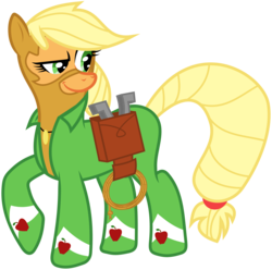 Size: 6000x5951 | Tagged: safe, artist:masem, applejack, mistress marevelous, pony, g4, season 4, absurd resolution, clothes, costume, female, power ponies, power rangers, simple background, solo, speculation, transparent background, vector