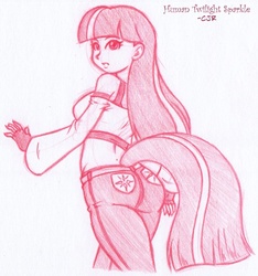 Size: 824x880 | Tagged: safe, artist:x-cross, twilight sparkle, human, g4, female, humanized, solo, tailed humanization