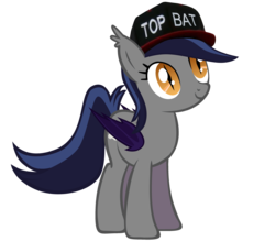 Size: 3280x3000 | Tagged: safe, oc, oc only, oc:echo, bat pony, pony, baseball cap, cute, death stare, female, hat, mare, simple background, solo, top bat, top gun, top gun hat, transparent background, vector
