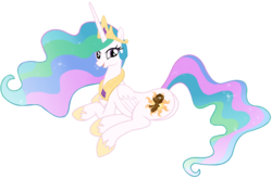 Size: 1600x1059 | Tagged: safe, artist:cutesieart, princess celestia, oc, oc:cookie crumble, food pony, original species, g4, butt, micro, plot