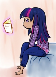 Size: 480x657 | Tagged: safe, artist:fluffikitten, twilight sparkle, human, g4, book, female, humanized, magic, solo