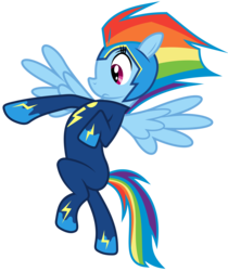 Size: 5036x6000 | Tagged: safe, artist:masem, rainbow dash, zapp, g4, season 4, absurd resolution, clothes, costume, female, power ponies, power rangers, simple background, solo, speculation, tight clothing, transparent background, vector