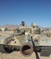 Size: 842x960 | Tagged: safe, derpy hooves, pegasus, pony, g4, female, funko, irl, mare, military, photo, ponies around the world, t-72, tank (vehicle), toy