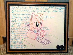 Size: 800x600 | Tagged: safe, big macintosh, earth pony, pony, g4, chalkboard, fancy mathematics, male, solo, stallion