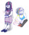 Size: 567x700 | Tagged: safe, artist:sdalla, rainbow dash, twilight sparkle, human, g4, glasses, humanized