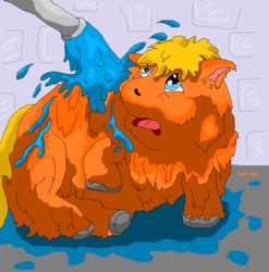 Size: 836x847 | Tagged: safe, fluffy pony, fluffy pony original art, neutral, solo, washing