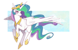 Size: 1162x741 | Tagged: safe, artist:zayger, princess celestia, alicorn, pony, g4, female, mare, solo, spread wings, wings