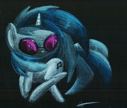 Size: 1053x896 | Tagged: safe, artist:getchanoodlewet, dj pon-3, vinyl scratch, g4, female, solo, traditional art