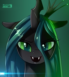 Size: 1112x1245 | Tagged: dead source, safe, artist:skyart301, queen chrysalis, changeling, changeling queen, g4, bust, female, looking at you, open mouth, portrait, solo, stupid sexy chrysalis