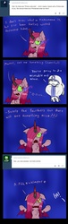 Size: 850x2800 | Tagged: safe, artist:ichibangravity, king sombra, pinkie pie, oc, ask king sombra pie, g4, adoption joke, ask, comic, crying, fourth wall, pinkamena diane pie, possessed, possession, sad, sombra pie, tumblr