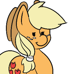 Size: 1000x1000 | Tagged: safe, artist:fauxsquared, applejack, trixie is magic, g4, animated, bedroom eyes, blushing, female, shocked, simple background, solo