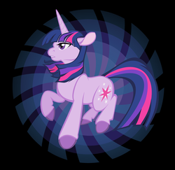 Size: 1554x1511 | Tagged: safe, artist:klumpeh, twilight sparkle, pony, unicorn, g4, abstract background, cutie mark, female, horn, raised hoof, solo