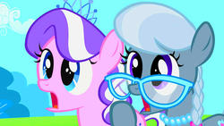 Size: 1266x713 | Tagged: safe, screencap, diamond tiara, silver spoon, g4, the cutie pox, cute, diamondbetes, silverbetes