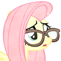 Size: 500x502 | Tagged: safe, artist:vivian reed, fluttershy, g4, female, glasses, portrait, solo