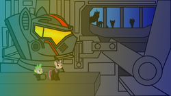 Size: 2903x1627 | Tagged: safe, artist:kronoxus, spike, twilight sparkle, g4, gipsy danger, pacific rim, ponified