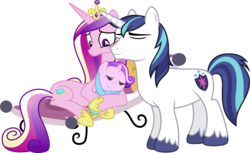 Size: 6000x3670 | Tagged: safe, artist:powerpuncher, princess cadance, shining armor, oc, alicorn, pony, unicorn, g4, female, foal, male, mare, offspring, parent:princess cadance, parent:shining armor, parents:shiningcadance, simple background, stallion, transparent background, vector