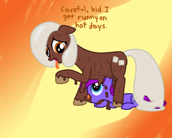 Size: 1000x800 | Tagged: safe, artist:mightyshockwave, oc, oc only, oc:mallowmelt, food pony, original species, ask mallowmelt, chocolate, hot, marshmallow, melt, melting, melty, quest pony, raisin, raisin quest, summer, tumblr