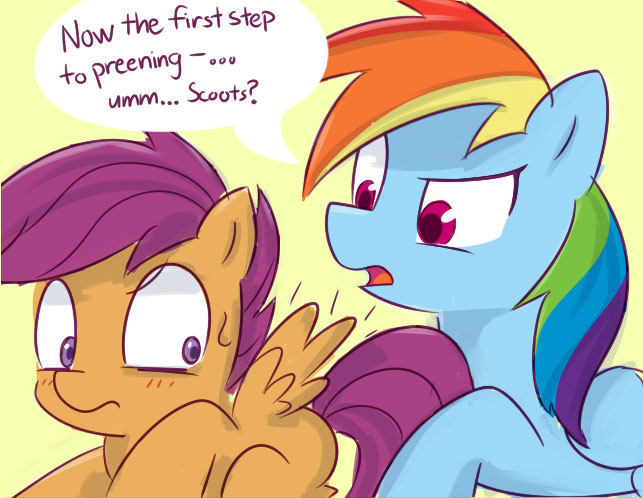 Safe Artist Lance Rainbow Dash Scootaloo Pegasus Pony