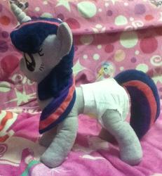 Size: 444x480 | Tagged: artist needed, safe, twilight sparkle, g4, diaper, diaper fetish, diapered plushie, irl, jin, non-baby in diaper, photo, plushie
