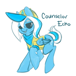 Size: 692x701 | Tagged: safe, artist:ask-echo-wonderbolt, oc, oc only, oc:echo the wonderbolt, solo, sunglasses, wonderbolts, wonderbolts uniform