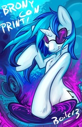 Size: 504x778 | Tagged: safe, artist:halley-valentine, dj pon-3, vinyl scratch, g4, female, solo, turntable