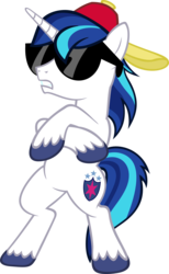 Size: 1596x2587 | Tagged: safe, artist:haretrinity, shining armor, g4, backwards ballcap, hat, male, radicalness, simple background, solo, sunglasses, transparent background