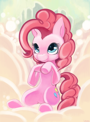 Size: 617x837 | Tagged: safe, artist:usappy-barkhaward, pinkie pie, earth pony, pony, g4, cute, diapinkes, female, mare, sitting, smiling, solo