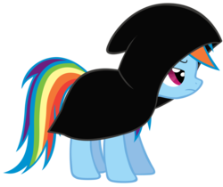 Size: 975x819 | Tagged: safe, artist:anitech, rainbow dash, g4, cape, cloak, clothes, emperor palpatine, female, solo, star wars